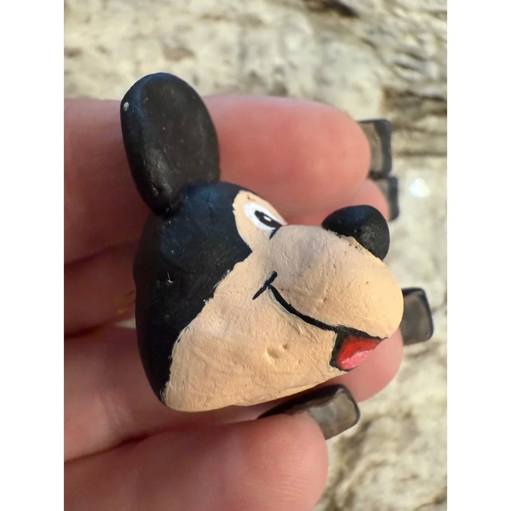 Mickey Mouse Head Ornament‎ Disneyana Hand Painted Unique Decoration